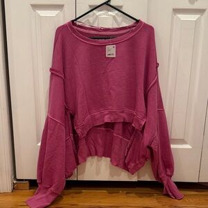 Free People NWT Women's Pink Oversized Top